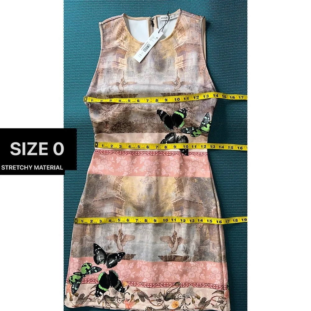 Alice + Olivia Wynell Fitted Versailles Pink Multi A-Line Mini Dress
